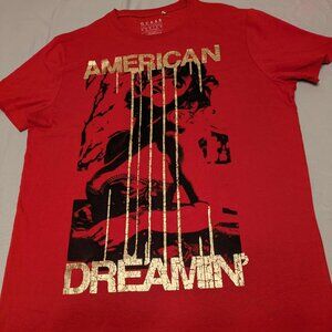 American Dreamin' Graphic Tee by GUESS Mens Medium Red Pullover Shortsleeve Top